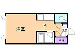 カーサーオーロックス壱番館 1Kの間取図画像