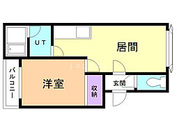 パークマンション4 1DKの間取図画像