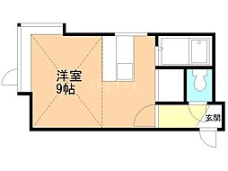 ランドマーク1 ワンルームの間取図画像