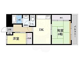 橋本マンション 2DKの間取図画像