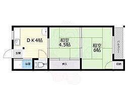 栄マンション 2DKの間取図画像