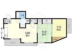 中澤マンション 3階2LDKの間取り