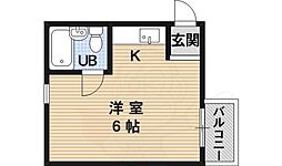 ダイドーメゾン塚口3 2階ワンルームの間取り