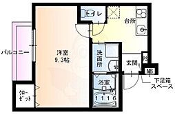 阪神本線 大物駅 徒歩9分の賃貸アパート 2階1Kの間取り