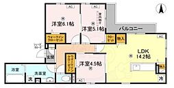 クラシスト南塚口 2階3LDKの間取り