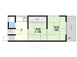 西村文化東棟 2Kの間取図画像