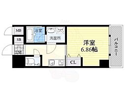 アリビオ立花3 1Kの間取図画像