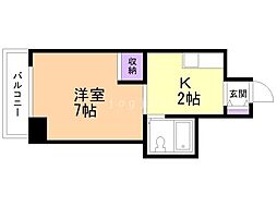 ロイヤル宮の森 1Kの間取図画像