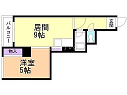 サウス1014 4階1LDKの間取り