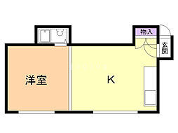 ロミ円山 1DKの間取図画像