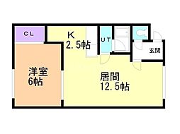 バッフ・ビューティー 1LDKの間取図画像