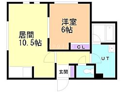 ビッテ山鼻 4階1LDKの間取り