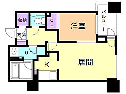 プライムメゾン南2条 12階1LDKの間取り