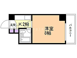 ニューライフ大通弐番館 10階1Kの間取り