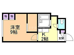 レオパレスセントラル南4条Ａ 3階1Kの間取り