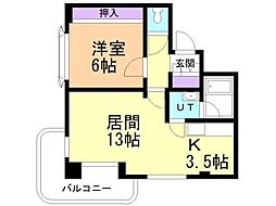 メゾンド・ブーケパーク 1LDKの間取図画像