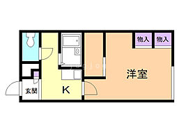 レオパレス茜 1Kの間取図画像