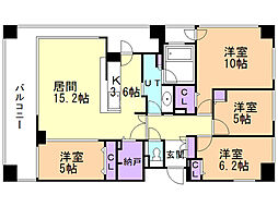 ライオンズ大通グランゼ 10階4LDKの間取り