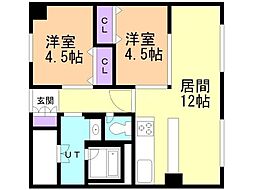ライオンズマンション伏見第5 2LDKの間取図画像