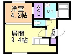 札幌市中央区南二十条西8丁目マンション 1LDKの間取図画像