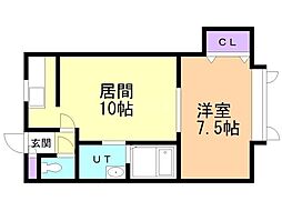 ローレル 1LDKの間取図画像