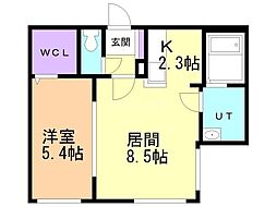 ＡＬＰＨＡ中島公園 4階1LDKの間取り