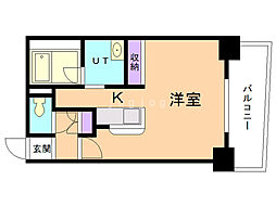 セントポーリアグランデュール 5階1Kの間取り