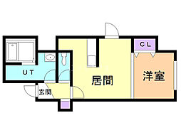 カーサベルタ 2階1DKの間取り