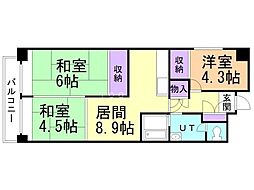 アルファ創成川公園ビル 3DKの間取図画像