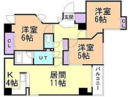 クリスタルパレス'95 3LDKの間取図画像