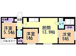 札幌市中央区南七条西16丁目マンション 3LDKの間取図画像