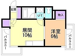 ヴィラプリンス 1LDKの間取図画像