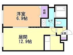 ルネッサンス円山くりの木 1LDKの間取図画像