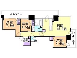 ザ・札幌タワーズイーストタワー 3LDKの間取図画像