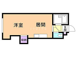 ドミニオン宮の森 1DKの間取図画像