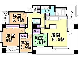 リバービュー山鼻 4LDKの間取図画像