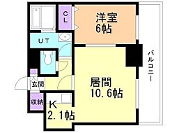 ティアラタワー中島倶楽部 1LDKの間取図画像