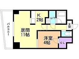 日宝ノール山鼻 1LDKの間取図画像