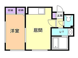 PRESENCES20 1DKの間取図画像