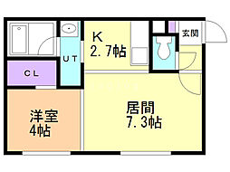ピノ・ノワール医大前 1LDKの間取図画像