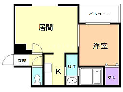プレジャー桑園 1LDKの間取図画像