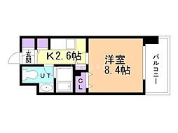 RESIDIAKITA-SANJO 1Kの間取図画像