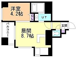 クラッセ知事公館前 1LDKの間取図画像