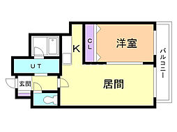 レジディア南一条イースト 1LDKの間取図画像