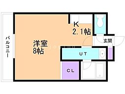 セントポーリア七番館 1Kの間取図画像