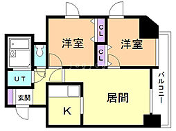 メゾン・ド・北円山 2LDKの間取図画像