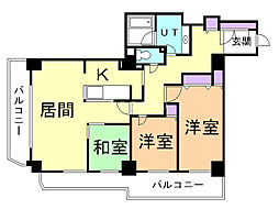 知事公館前タワーレジデンス 3LDKの間取図画像