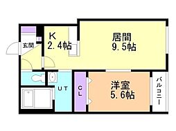 グランスター9 1LDKの間取図画像