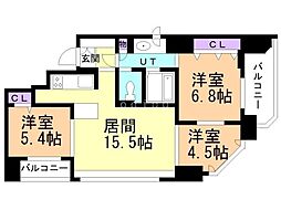 クレアシティ大通公園 3LDKの間取図画像