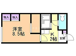 レオパレスセントラル南4条B 1Kの間取図画像